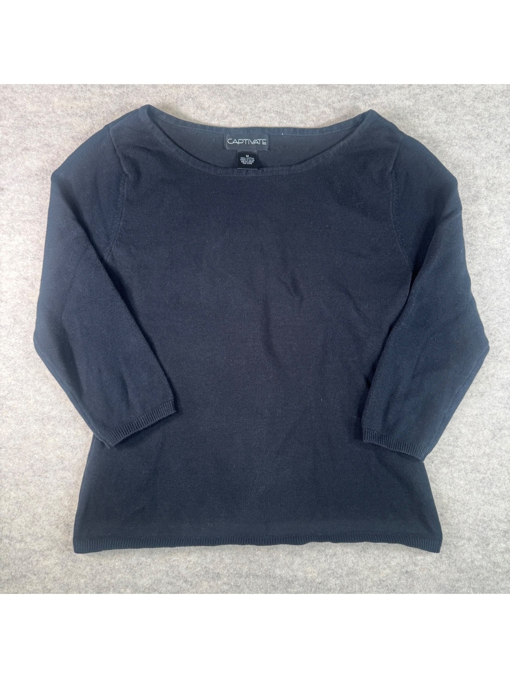 Captivate Black Lightweight Knit Pullover Sweater